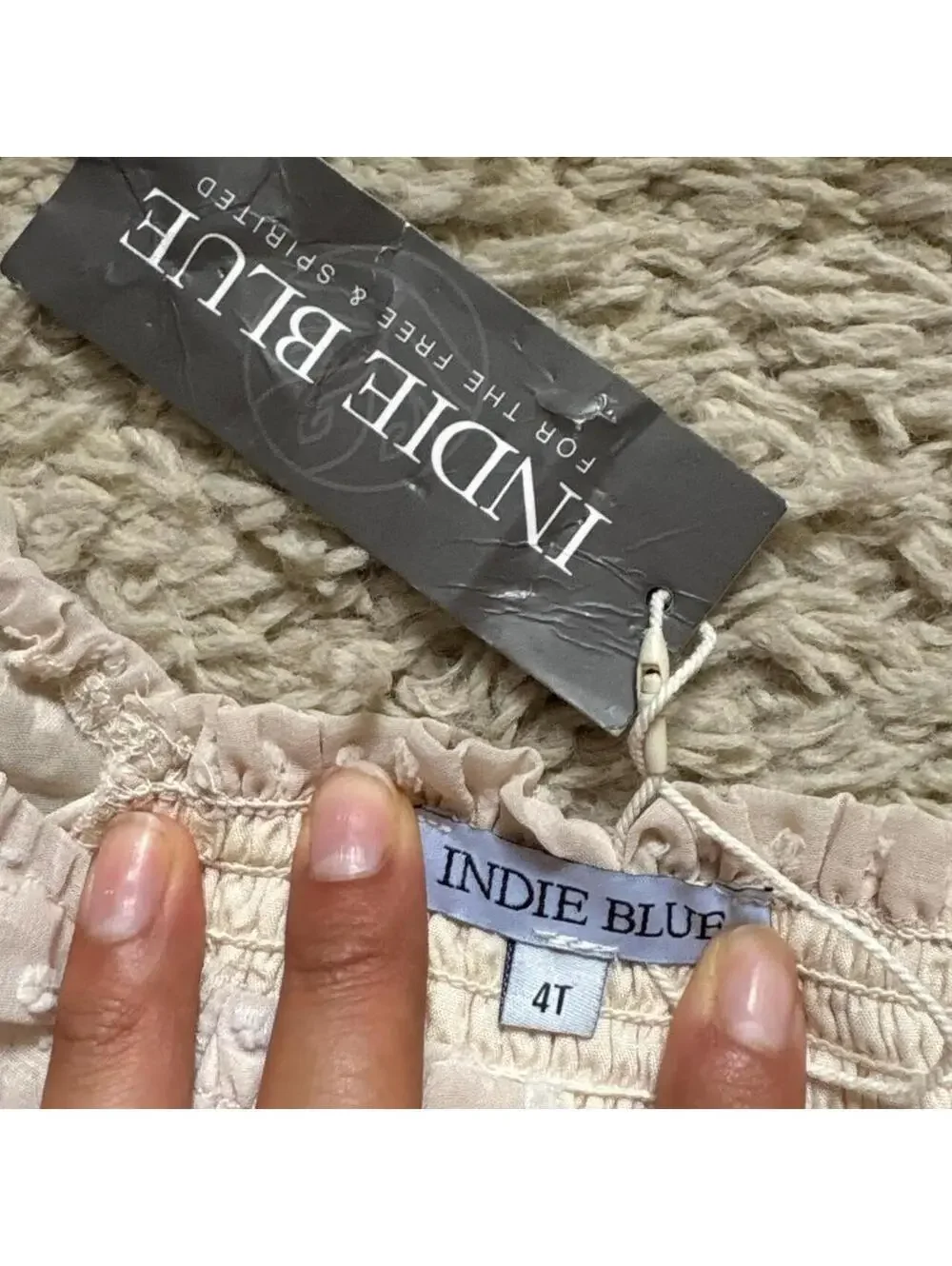 Beautiful Indie Blue white with small polka dots dress